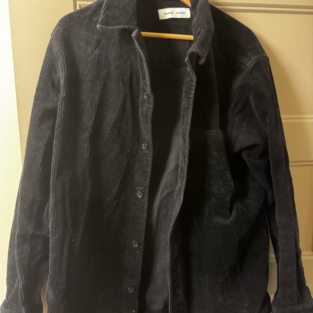 SAMSOE Black Corduroy Shirt Jacket